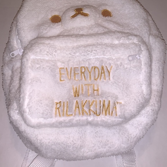 New Rilakkuma Fuzzy Sherpa “Every Day With Rilakkuma” Backpack Japan Exclusive - Picture 9 of 15